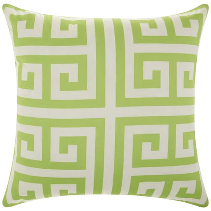 Jordy Apple Green Greek Key 20" Square Indoor/Outdoor Pillow Vision