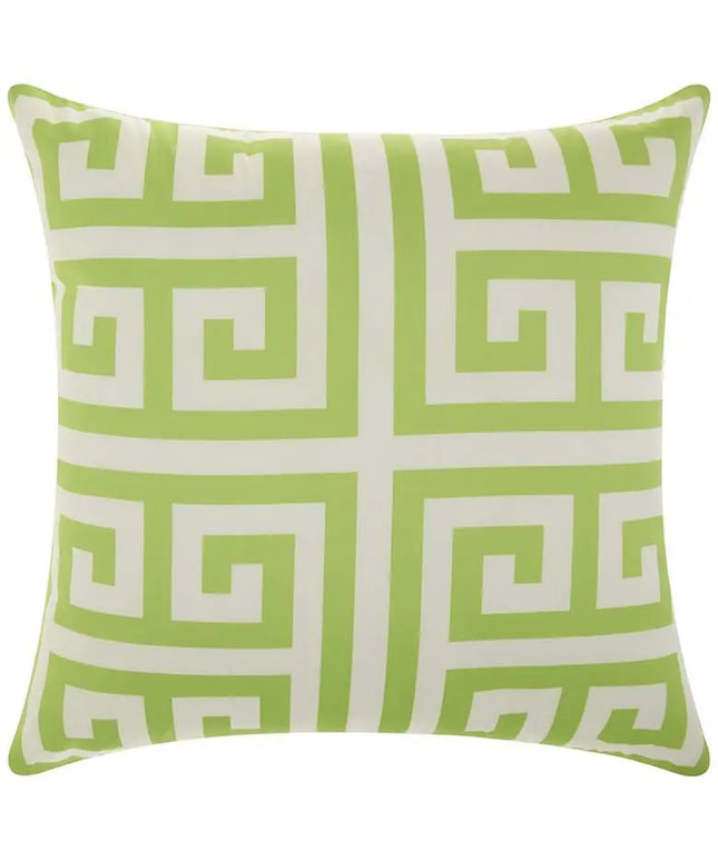 Jordy Apple Green Greek Key 20" Square Indoor/Outdoor Pillow Vision