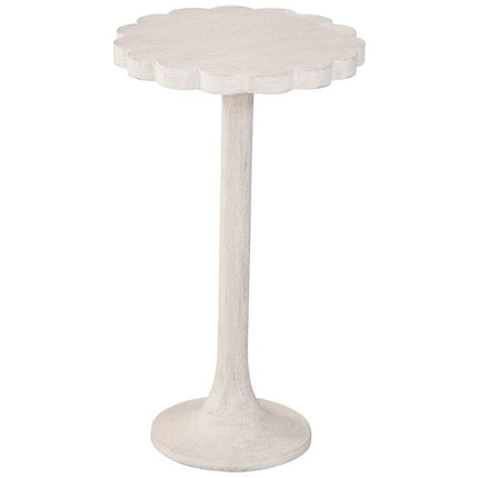 Keiran 12" Wide White-Washed Mango Wood Accent Table
