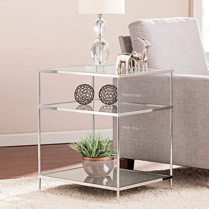 Knox 22" Wide Metallic Chrome Side Table