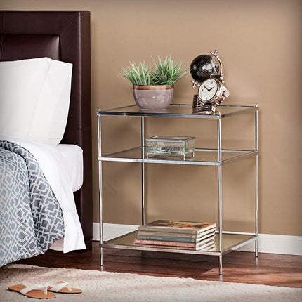Knox 22" Wide Metallic Chrome Side Table