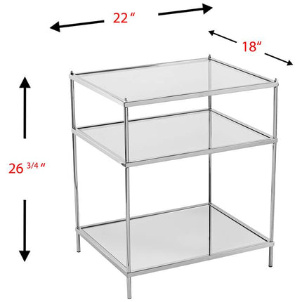 Knox 22" Wide Metallic Chrome Side Table