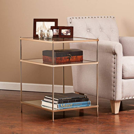 Knox 22" Wide Metallic Gold Side Table