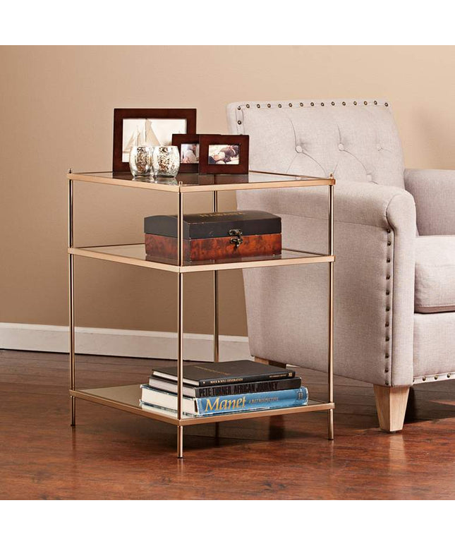 Knox 22" Wide Metallic Gold Side Table