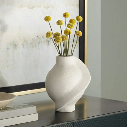Lalonde 8 3/4" High Matte Creamy Twist Decorative Vase Kensington Hill