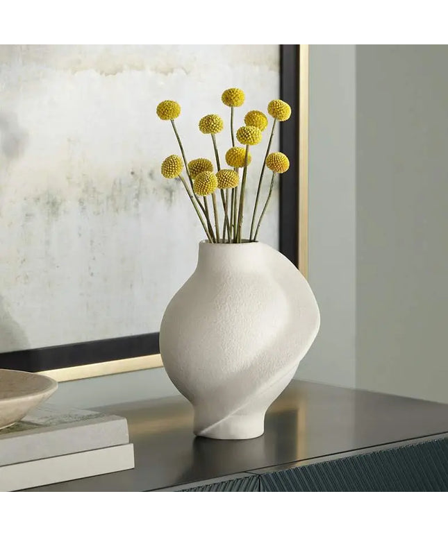 Lalonde 8 3/4" High Matte Creamy Twist Decorative Vase Kensington Hill