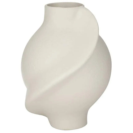 Lalonde 8 3/4" High Matte Creamy Twist Decorative Vase Kensington Hill