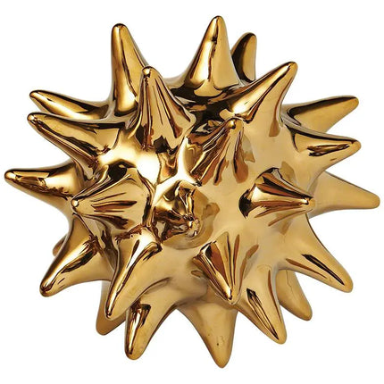 Large Bright Gold 6" High Ceramic Urchin Sculpture Vienna Full Spectrum