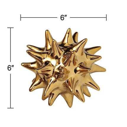 Large Bright Gold 6" High Ceramic Urchin Sculpture Vienna Full Spectrum