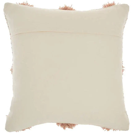 Life Styles Blush Tufted Pom Poms 18" Square Throw Pillow Vision
