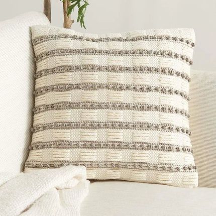 Life Styles Gray Lines and Dots 18" Square Throw Pillow Vision