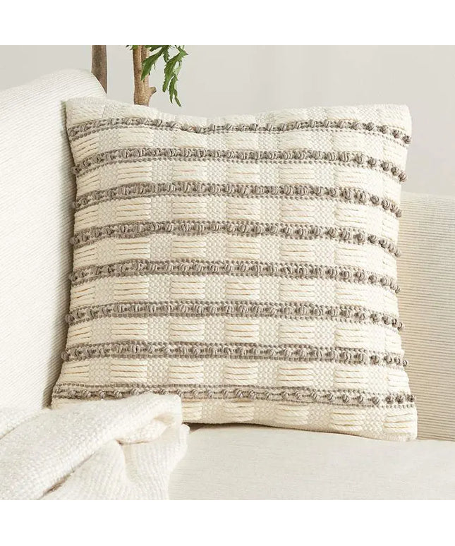 Life Styles Gray Lines and Dots 18" Square Throw Pillow Vision