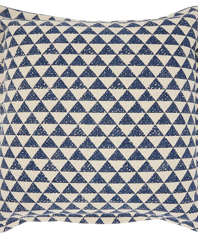 Life Styles Indigo Triangles 20" Square Throw Pillow