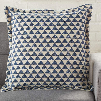 Life Styles Indigo Triangles 20" Square Throw Pillow Vision