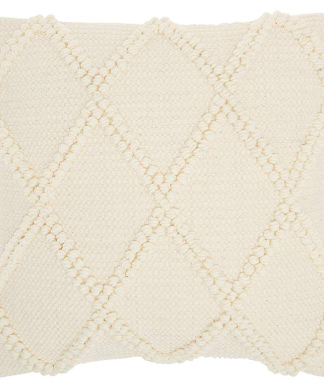 Life Styles Ivory Diamond Lattice 18" Square Throw Pillow Vision