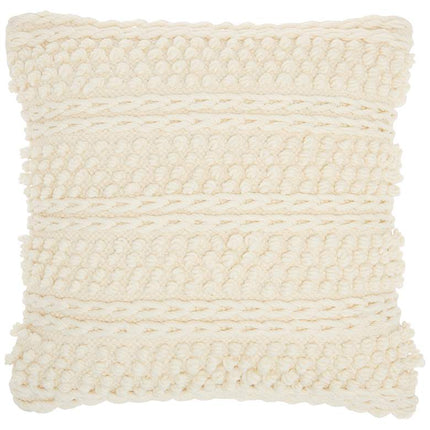 Life Styles Ivory Woven Stripes 18" Square Throw Pillow Vision