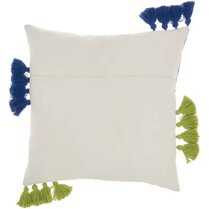 Life Styles Lime Blue Lines 18" Square Throw Pillow Vision