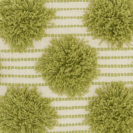 Life Styles Lime Tufted Pom Poms 18" Square Throw Pillow Vision