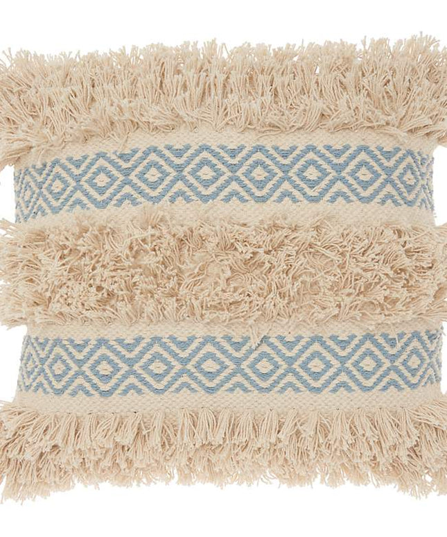 Life Styles Ocean Brown Diamond 18" Square Throw Pillow Vision