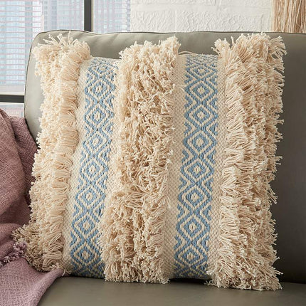 Life Styles Ocean Brown Diamond 18" Square Throw Pillow Vision