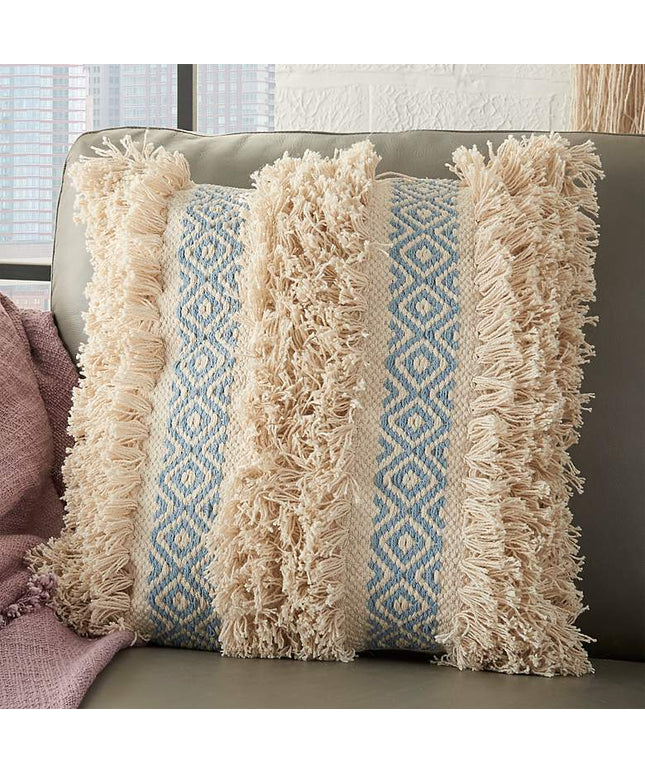 Life Styles Ocean Brown Diamond 18" Square Throw Pillow Vision