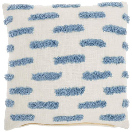 Life Styles Ocean Tufted Lines 18" Square Throw Pillow Vision