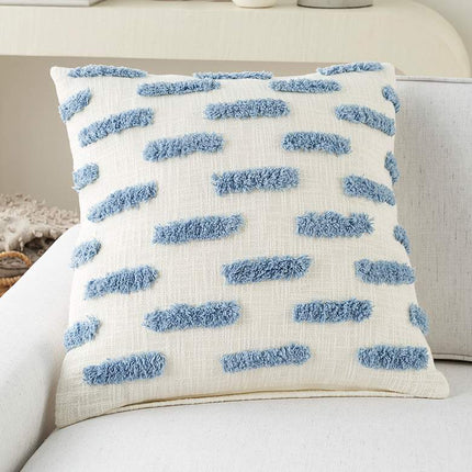 Life Styles Ocean Tufted Lines 18" Square Throw Pillow Vision