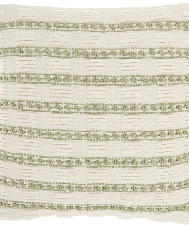 Life Styles Sage Lines and Dots 18" Square Throw Pillow