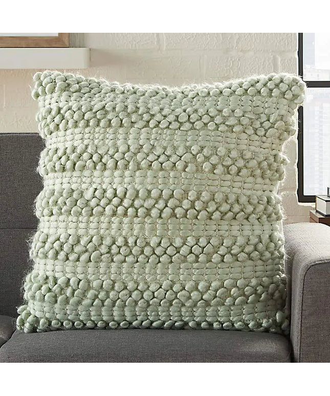 Life Styles Spa Woven Stripes 20" Square Throw Pillow Vision