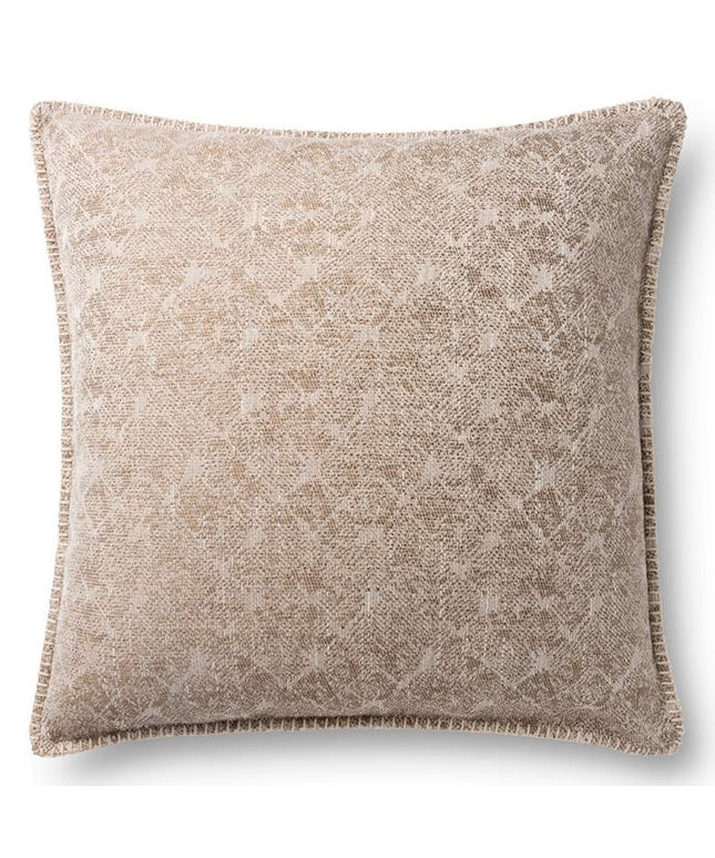 Loloi Beige Jacquard Abstract 22" Square Throw Pillow Vision