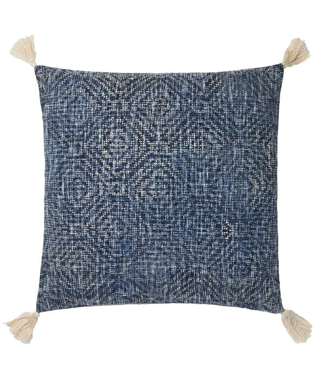 Loloi Blue Geometric 22" Square Down Filled Throw Pillow Vision
