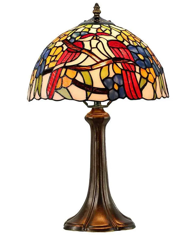 Lovebirds Floral 19" High Antique Bronze Accent Table Lamp Dale Tiffany
