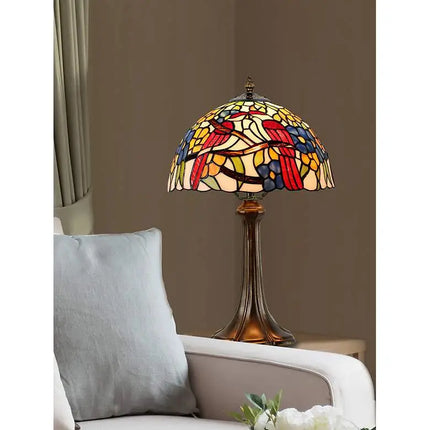 Lovebirds Floral 19" High Antique Bronze Accent Table Lamp Dale Tiffany