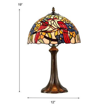 Lovebirds Floral 19" High Antique Bronze Accent Table Lamp Dale Tiffany