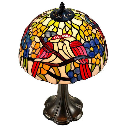 Lovebirds Floral 19" High Antique Bronze Accent Table Lamp Dale Tiffany