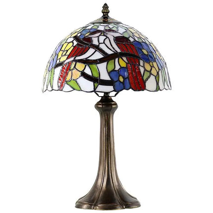 Lovebirds Floral 19" High Antique Bronze Accent Table Lamp Dale Tiffany