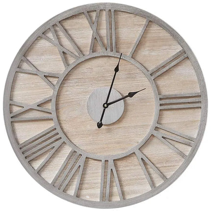 Madison Park Mason 23 1/2" Round Natural Wood Wall Clock Clock