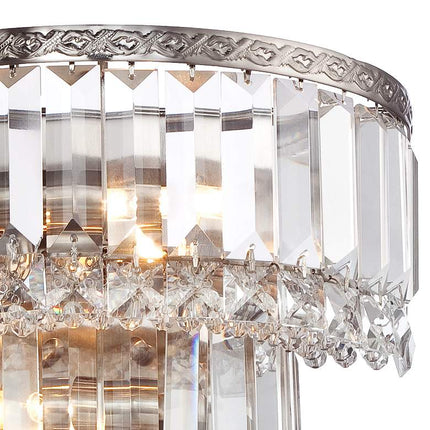 Magnificence Satin Nickel 10" Wide Crystal Wall Sconce Set of 2