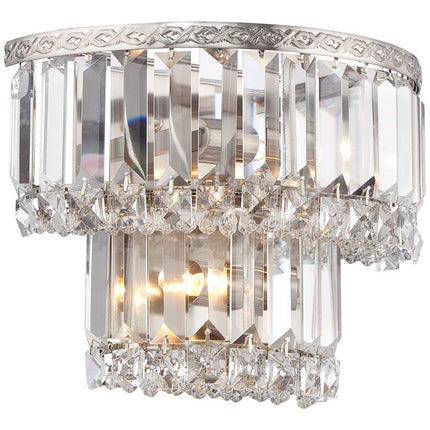 Magnificence Satin Nickel 10" Wide Crystal Wall Sconce Set of 2