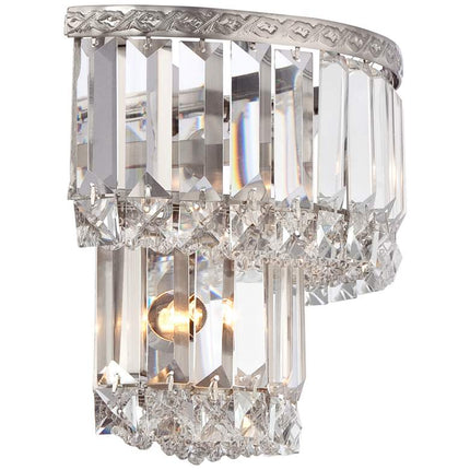 Magnificence Satin Nickel 10" Wide Crystal Wall Sconce Set of 2