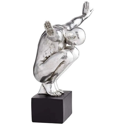 Male Gymnast Pose 19 1/2" Wide Silver Sculpture Quoizel