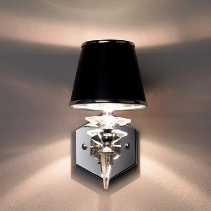 Manhattan 13" High Black and Chrome Crystal Wall Sconce Set of 2 Vienna Full Spectrum