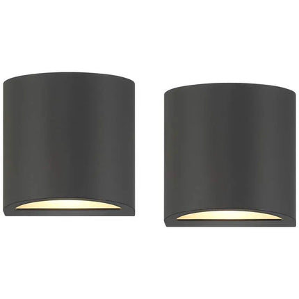 Marisha 4 3/4" High Black LED Outdoor Wall Light Set of 2 360 Lightning