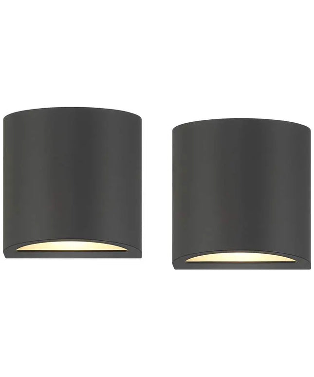 Marisha 4 3/4" High Black LED Outdoor Wall Light Set of 2 360 Lightning