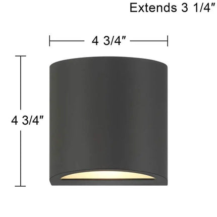 Marisha 4 3/4" High Black LED Outdoor Wall Light Set of 2 360 Lightning