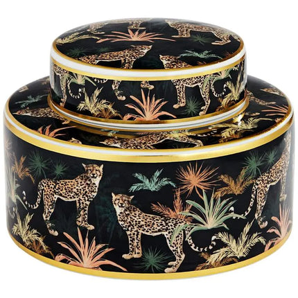 Matios Multi-Color Leopard Round Jar with Lid Kensington Hill