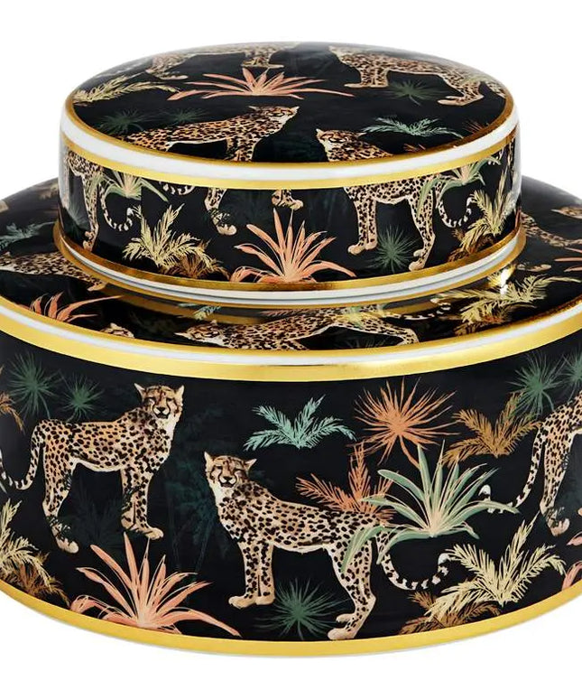 Matios Multi-Color Leopard Round Jar with Lid Kensington Hill