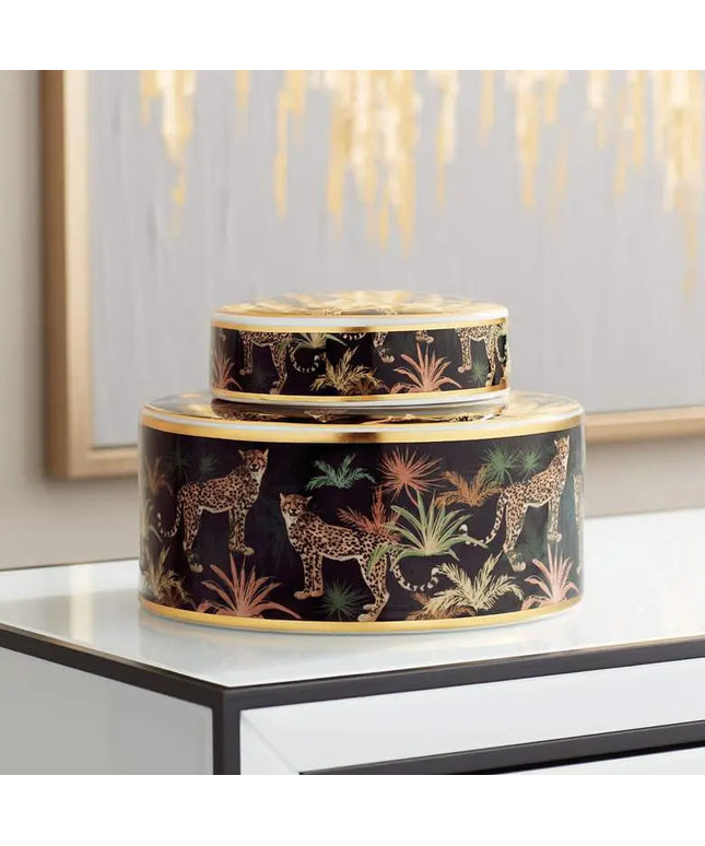 Matios Multi-Color Leopard Round Jar with Lid Kensington Hill