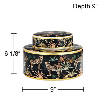 Matios Multi-Color Leopard Round Jar with Lid Kensington Hill