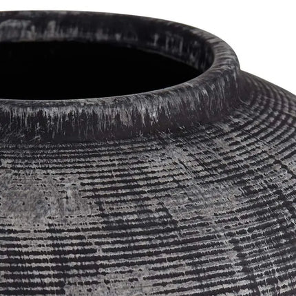 McGinn 9" Wide Rough Antique Black Decorative Vase Studio 55D